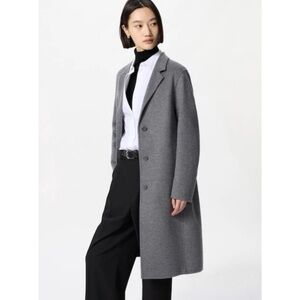Gap Wool-Blend Unlined Overcoat in Heather Gray